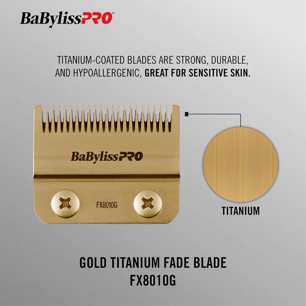Lâmina Para Máquina De Cortar Cabelo BaBylissPRO Fade Dourado - FX8010G