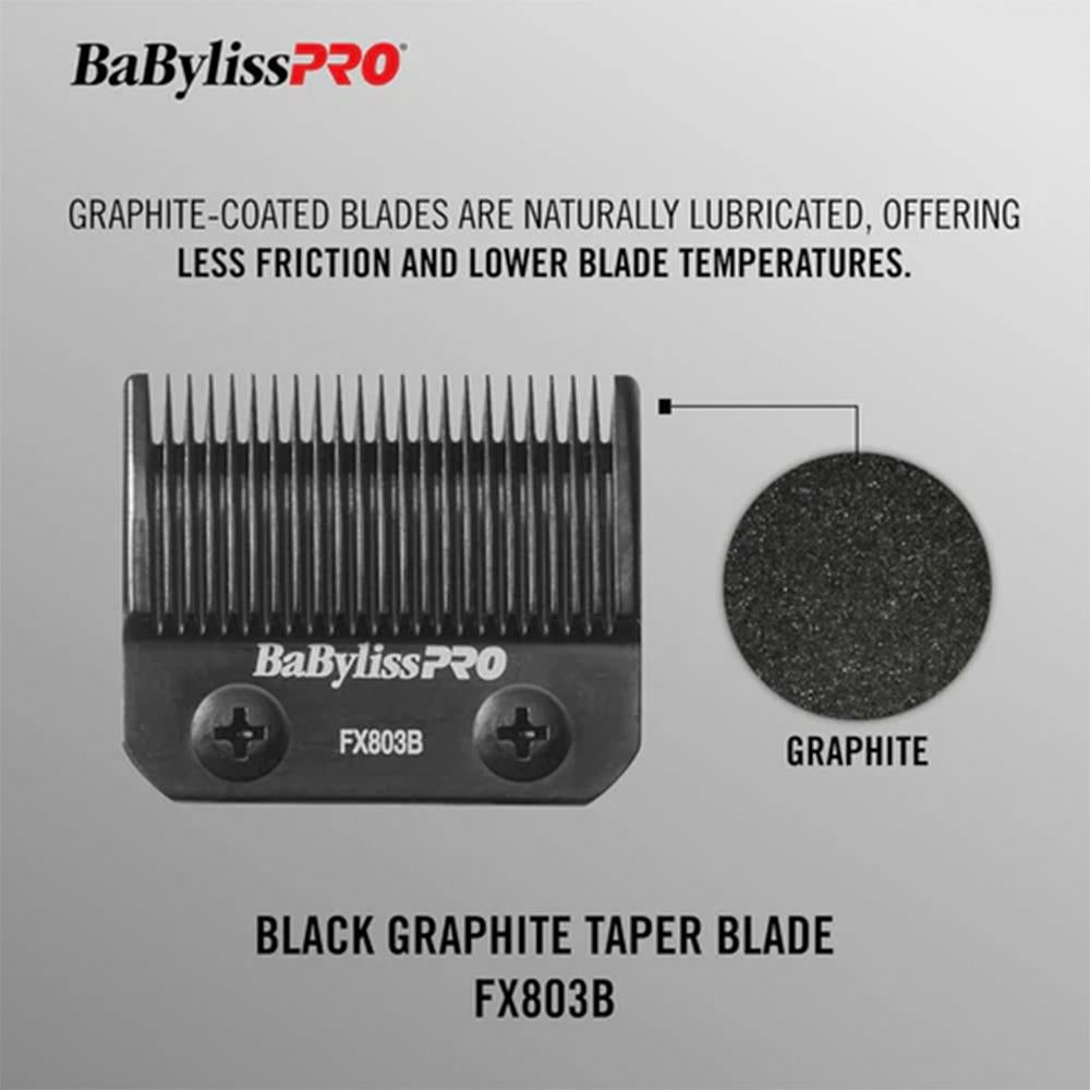 Lâmina Para Máquina De Cortar Cabelo BaBylissPRO Taper Grafite Preto - FX803B