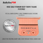 Lâmina Para Máquina De Cortar Cabelo BaBylissPRO T-Blade Ouro Rose 2.0 - FX707RG2