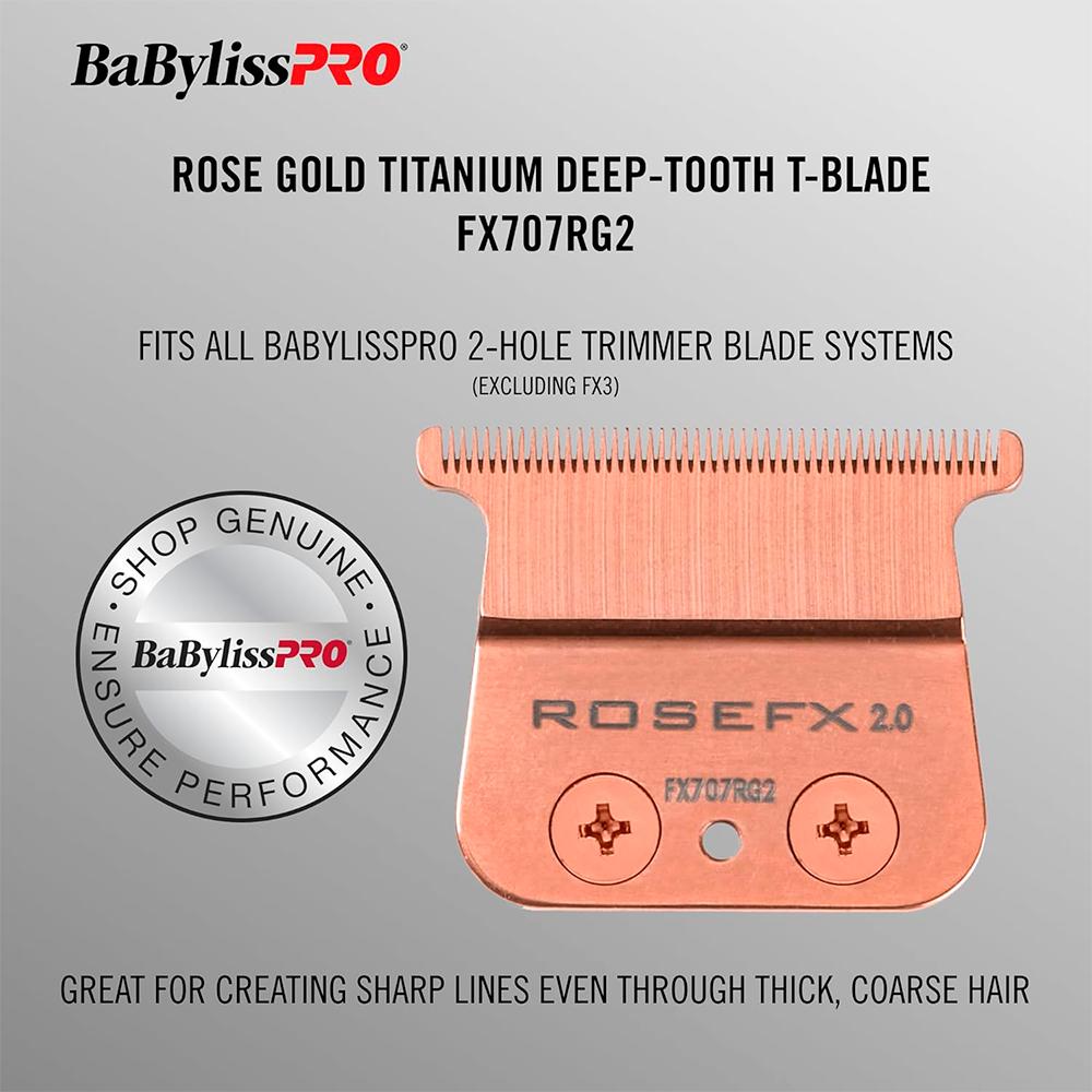 Lâmina Para Máquina De Cortar Cabelo BaBylissPRO T-Blade Ouro Rose 2.0 - FX707RG2