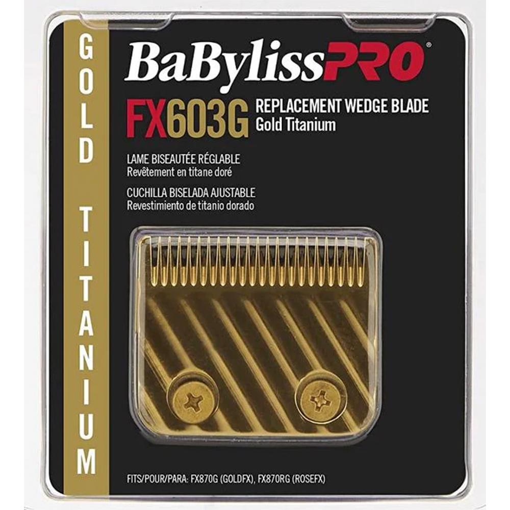 Lâmina Para Máquina De Cortar Cabelo BaBylissPRO Tri-Blade Titanium Dourado - FX603G